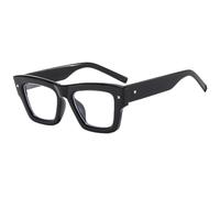 TNDVIC Gafas de sol retro cuadradas irregulares con remaches, protección UV400 para hombre y mujer - Tonos azules (negro y blanco)