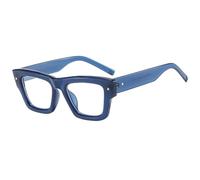 TNDVIC Gafas de sol retro cuadradas irregulares con remaches, protección UV400 para hombre y mujer - Tonos azules (azul y blanco)