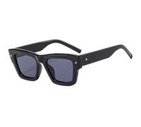 TNDVIC Gafas de sol retro cuadradas irregulares con remaches, protección UV400 para hombre y mujer - Tonos azules (negro)