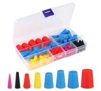 TNEDFOD 100 Piezas Tapones de Goma Sólida, Tapones Cónicos de Silicona, Tapón de Goma de Laboratorio para Agujeros, Pulverización, Recubrimiento, 8 Tamaños
