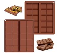 TNEDFOD 2 Piezas Molde Chocolate Dubai, Molde Silicona Chocolate, Molde Tableta Chocolate, Antiadherentes, Fácil de Limpiar, Moldes de Barra de Cereal para Barra de Chocolate y Turrón