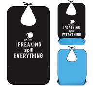 TNEDFOD Baberos Adultos Impermeables, Lavables, Babero con Bandeja de Goteo para Personas Mayores, Babero Reutilizable Mayores para Personas Discapacitados, Mujeres, Hombres