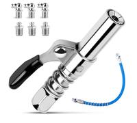 TNEDFOD G Engrasadora Neumatica, con Mangueras Flexibles de 30cm, para Cierre Rápido Pistolas de Engrasar, Boquillas de Engrasar, Pistola de Engrasar con Una Sola Mano