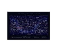 TNERPAR Mapa de constelaciones Fanart Póster Pintura Decorativa Lienzo Arte de Pared Salón Póster Dormitorio Pintura, Arte de Pared Impresión de Imagen Moderna Decoración de Habitación Familiar 30 x