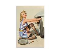 TNERPAR Pin Up Girl Bar Art Pub Póster Pintura Decorativa Lienzo Arte Mural Salón Póster Dormitorio Pintura, Arte de Pared Impresión de Imagen Moderna Decoración de Habitación Familiar 30 x 45 cm (30