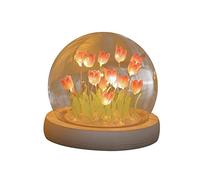 Tnfeeon 10 Flores Rosadas DIY Tulipán Luz de Noche Flor Nube Tulipán Espejo Luz de Noche Lámpara de en Diseño de Nube Lámpara de Escritorio de para Dormitorio