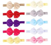 Tnfeeon 10 Piezas Diadema para Bebé Lazo de Tela Suave Accesorios Elásticos para el Cabello para Bebés y Niños Pequeños Tela Elástica Cómoda Garantiza un Uso Suave sin Resbalones Compacto 4.3 X 2.4