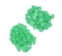 Tnfeeon 100 Etiquetas para Oreja de Ganado, Etiquetas en Blanco de TPU para Ganado, Cerdos y Caballos con Colores Brillantes para una Fácil Identificación (Verde sin palabras (precio de 100))