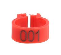 Tnfeeon 100PCS/Bag 8MM Anillos de Bandas de Paloma de plástico 001-100 Anillos de Bandas de Patas de pájaro de Paloma de plástico numerados con número(Rojo)