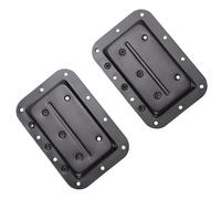 Tnfeeon 2 Manijas de Altavoz Empotradas con Resorte de Acero Inoxidable, Capacidad de Carga de 100 Libras para Caja de Vuelo, Caja de Altavoz PA, Yate RV, Superficie Chapada en Negro,