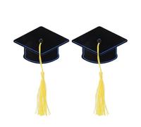 Tnfeeon 2 Pinzas para el Pelo con Borla Amarilla, Mini Pinzas para el Pelo, Material ABS, Sujeción Segura para Ceremonia de Graduación, Celebración Escolar, Fotos, Fiestas, Estudiantes
