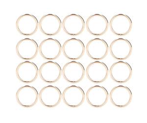 Tnfeeon 20 Piezas Anillos de Hierro Hebilla Anillos de Metal 4x32mm Exquisitos Anillos o de Metal Brillante(Oro)