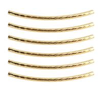 Tnfeeon 200 Cuentas Espaciadoras de Tubo de Fideos Curvadas Chapadas en Oro para Manualidades de Joyería con Agujero Grande, Fácil de Enhebrar y Material de Latón, Ideal para Pulseras, Collares,