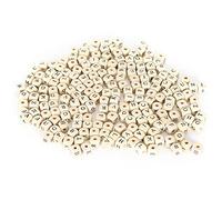 Tnfeeon 300 Piezas Cuentas de Letras de Madera, Cubos Perforados con Letras Grabadas 10 Mm for Bisutería DIY Pulseras Collares Decoración del Hogar