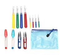 Tnfeeon 3pcs Kit de Tijeras de Sutura Plástico Plástico Ligero y Portátil Color Bricolaje para Costura, Roscado, Bordado, Gran Medición Ideas