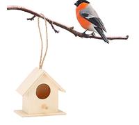 Tnfeeon 4 Uds. Nidos de Pájaros de Madera, Casa de Pájaros Colgante para Jardín Al Aire Libre, Decoración, Caja de Cría, Refugio para, Casa, Caja Nido