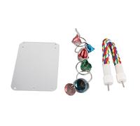 Tnfeeon 5.0 X 7.5 Pulgadas Cadena de 9.8 Pulgadas Ideal para Periquitos Cacatúa Agapornis Juguete Interactivo con Campana y Espejo para Pájaros Espejo y Campana de Acero Inoxidable para Loros El