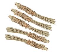 Tnfeeon 5 Juguetes para Masticar Animales Pequeños, Juguete para Masticar Pastos Marinos para Conejos y Hámsteres, Palos Tejidos a Mano para Mascotas Pequeñas (Palo de mascar de Cuerda de Hierba