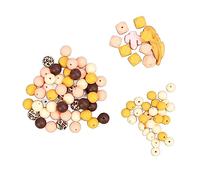 Tnfeeon 92 Piezas Cuentas de Silicona para Hacer Joyas, Cuentas Sueltas Octagonales y de ábaco 40x15 Mm for Llaveros Pulseras Collares y Manualidades con Hojas de Arce