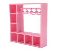 Tnfeeon Accesorios para Muebles Caja de Exhibición Figuras Gabinete de Almacenamiento de Ropa para Muñecas de 18 Pulgadas Organización de Casa de Muñecas Armario para Ropa de Armario con 10 Perchas