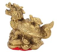 Tnfeeon Adorno Feng Shui de Tortuga Dragón, Símbolo de la Fortuna y la Riqueza, Material de Latón Que Trae Suerte para la Decoración de la Oficina en el Hogar, Regalo Ideal para Inauguración de la