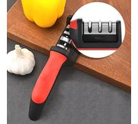 Tnfeeon Afilador de Cuchillos Profesional, Herramienta Manual de 3 Ranuras de Acero Inoxidable para Retención de Bordes sin Esfuerzo Pesa 7 Oz Diseño Portátil Liviano Ideal para Cocineros Caseros y