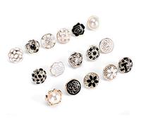 Tnfeeon Alfileres para Botones de Cuello, 30 Piezas Alfileres de Seguridad con Solapa con Cuello en V Botones de Broche para Camisa de Mujer Botón para Cubrir Pin Herramienta Desmontable Oculta