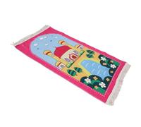 Tnfeeon Alfombra de Oración Islámica para Niños, Mujeres y Hombres, Estera de Viaje Gruesa y Suave con Cuentas de Borla, Cilindro de Almacenamiento, Regalo de Ramadán, Espacio de (Pink)