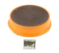 Tnfeeon Almohadilla para Rascar para Gatos, Cama de Papel Corrugado para el Cuidado Natural de Las Garras con Atrayente de Hierba Gatera, 17,1 X 4,1 Pulgadas, Forma de Cuenco para Gatos y Gatitos