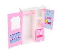 Tnfeeon Armario para Muñecas, Cajones Funcionales para Juegos Realistas, Diseño Interactivo con Puertas Que Se Pueden Abrir, 8,86 X 5,51 X 2,17 Pulgadas, Solución de Almacenamiento para Sala de