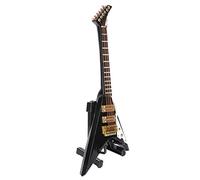 Tnfeeon Axe Heaven Guitarra Eléctrica en Miniatura de Madera con Soporte y Estuche para Decoración de Casa de Muñecas Instrumento Musical