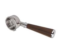 Tnfeeon Barsetto de 58 Mm de Portafiltro sin Fondo con Manija de Madera Sólida, Estructura de Acero Inoxidable, Diseño Extraíble para una Fácil Limpieza, Compatible con 3 Orejas (Escriba una rama de