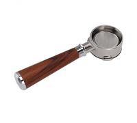 Tnfeeon Barsetto de 58 Mm de Portafiltro sin Fondo con Manija de Madera Sólida, Estructura de Acero Inoxidable, Diseño Extraíble para una Fácil Limpieza, Compatible con 3 Orejas (Tipo una rama de