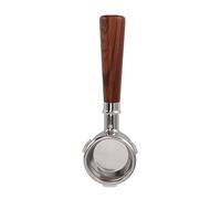 Tnfeeon Barsetto de 58 Mm de Portafiltro sin Fondo con Manija de Madera Sólida, Estructura de Acero Inoxidable, Diseño Extraíble para una Fácil Limpieza, Compatible con 3 Orejas (Rama de ácido rojo