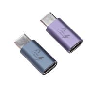 Tnfeeon Bloqueador de Datos USB C, Adaptador de Carga de Aluminio, Paquete de 2, Bloquea la Transferencia de Datos, Admite hasta 240 W PD 3.1, para Carga Pública, Viajes, Automóviles, Puertos USB,