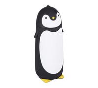Tnfeeon Botella de Agua de Vidrio de Pingüino Portátil 300ML, Diseño Lindo, Doble Capa, Sello a Prueba de Fugas, Resistente Al Calor (Negro)