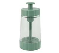 Tnfeeon Botella Transparente a Prueba de Humedad con Sello de Pistón, Dosificador de Sal, 0,5g, Operación con una Sola Mano, para Cocina, Barbacoa, Picnic, Camping (GREEN)