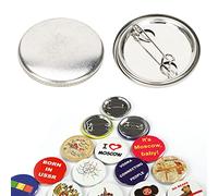 Tnfeeon Botón de alfiler en Blanco, 100 Piezas de Suministros de fabricación de Insignias Redondas Kit de Insignias de alfiler de botón Transparente para Manualidades(32mm/1.3in)