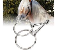 Tnfeeon Broca de Filete de Acero Inoxidable, Diseño de Anillo Que Ofrece una Guía Suave para el Caballo, Boca Articulada Hueca Que Reduce la Presión de la Lengua, Anillo Tórico Liviano de 7.5 Onzas