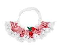 Tnfeeon Bufanda para Gatos, Collar de Bandana de Encaje con Rejilla Roja, Toalla de Saliva para Mascotas Transpirable para Perros y Gatos Pequeños y Medianos, Ideal para Cumpleaños Bodas (S)