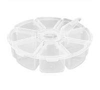 Tnfeeon Caja de Almacenamiento de Joyas, Organizador de Cuentas de Plástico Transparente con 8 Compartimentos de Tapa Separados, Clasificación Visible, Fácil Limpieza, para Manualidades, Fabricación
