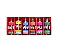 Tnfeeon Caja de Música de Madera Vintage Carrusel Caballo 6 Unids/Set Mini Colgante para Árbol de Navidad Decoración de Tiovivo para Niños Cumpleaños y Navidad