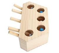 Tnfeeon Caja Interactiva de Rompecabezas de Madera para Gatos, Juguete de Ejercicio para Gatos con 5 Agujeros, Promueve el Estado de Alerta Mental y la Actividad Física, Diseño Compacto para Juegos