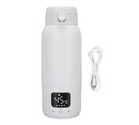 Tnfeeon Calentador de Leche Portátil 500 Ml Inalámbrico Recargable Acero Inoxidable Hervidor Eléctrico Ipx6 Control de Calefacción Rápida Conversión de Fahrenheit para Botella de Coches