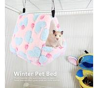 Tnfeeon Cama para Hámster de Madera, Material de Franela, Casa para Hámster Cálida y Cómoda para Animales Pequeños, Ideal para Hámsteres y Chinchillas (17 * 15)