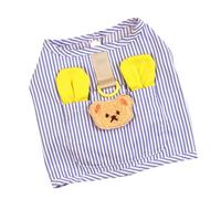 Tnfeeon Camisa Tipo Chaleco para Perros, Camiseta sin Mangas de Algodón a Rayas para Perros Pequeños, Ropa Cómoda y Ligera para el Verano, Ideal para Ositos y Pomerania (L)