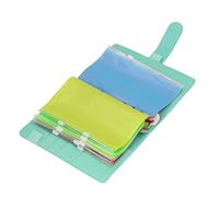 Tnfeeon Carpeta de Presupuesto, Organizador de Efectivo de Cuero PU con 6 Agujeros Preperforados, Carpeta de Ahorro de Dinero A6 para Presupuestos y Sobres de Efectivo (GREEN)