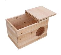 Tnfeeon Casa de Madera para Hámster, Nido para Mascotas de Madera Natural, Escondite Espacioso de 12 X 8 X 8 Pulgadas, Habitación Grande para Actividades y Cría de Animales Pequeños, Ideal para