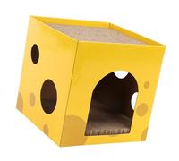 Tnfeeon Casa Rascadora para Gatos, Rascador Interactivo de Cartón con Agujeros, Lugar de Descanso para Gatos Juguetones, 11,8 X 11,8 X, Pulgadas
