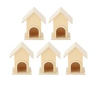 Tnfeeon Casas para Pájaros Comedero para Pájaros Artesanía para Pequeños Jardín Al Aire Libre Decoración de Patio Casa para Salvajes Pajarera de Madera para Exterior 5 Piezas Cajas Nido sin Pintar Nan